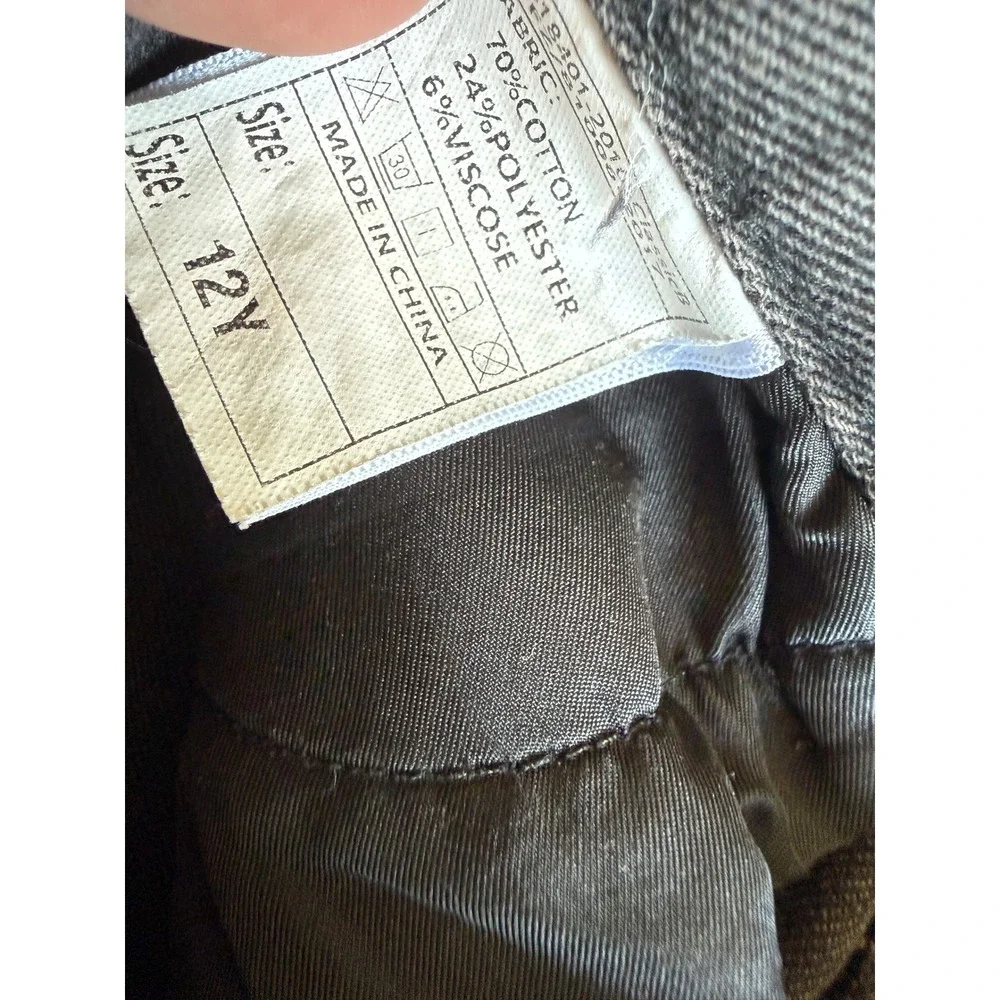 Unbranded‎ Distressed Jeans Youth 12Y Grey/Black Excellent Ripped Patchwork